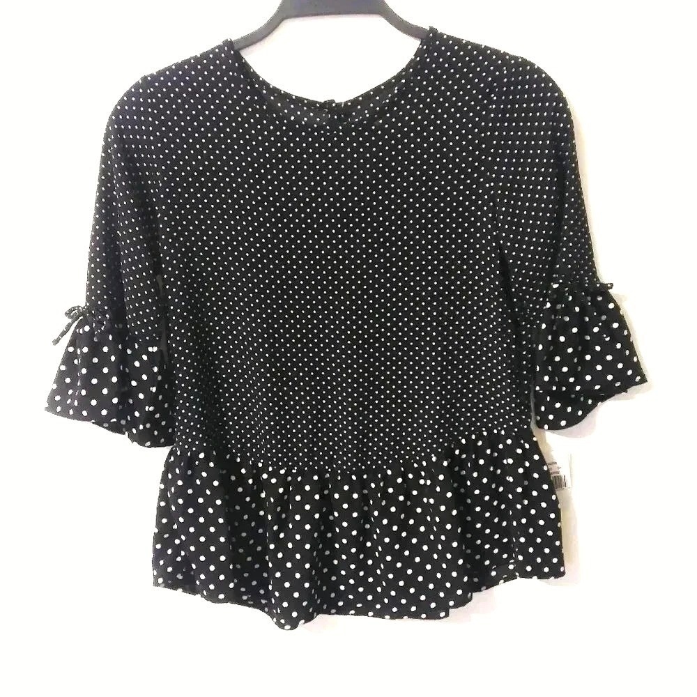 Speechless Kids Polka Dot Bell Sleeve Top XL